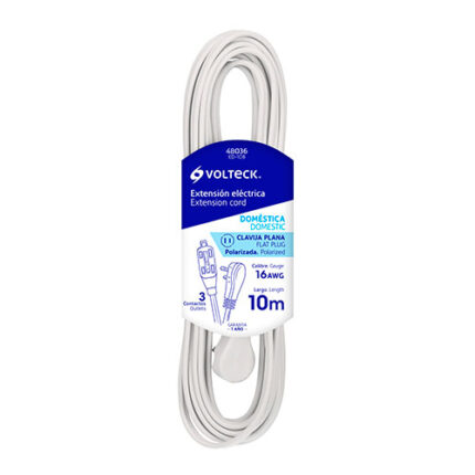 32.80Ft White Domestic Extension Cord