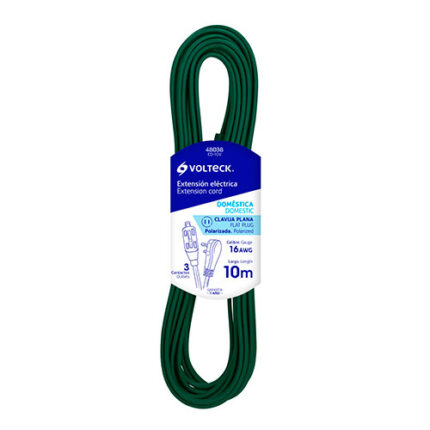 32.80Ft Green Domestic Extension Cord