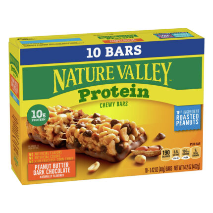 Nature Valley, Protein Peanut Butter Dark Chocolate Chewy Bars, Case Of 8, 14.2 Oz