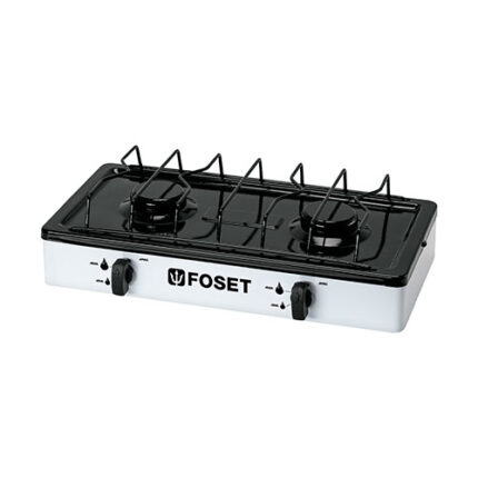 2 Burners, White, Portable Gas Grill