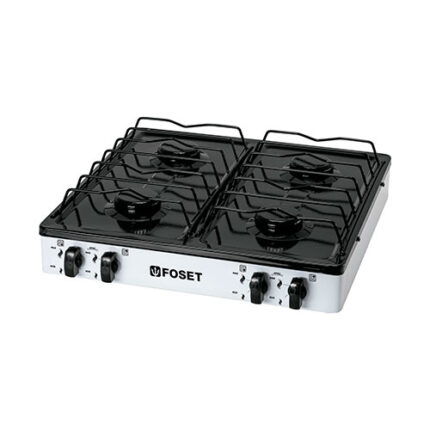 4 Burners, White, Portable Gas Grill