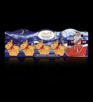 Lindt, Mini Santa And Reindeer 5 Piece Set, Case Of 14, 1.7 Oz
