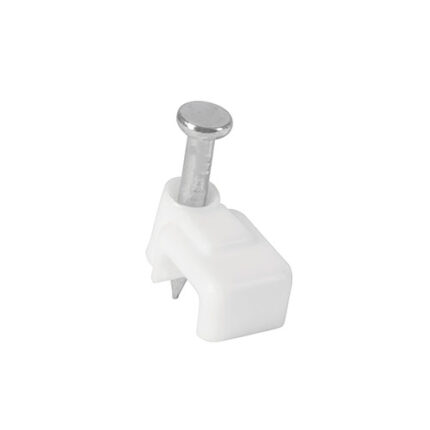 White Nail-In Flat Cable Clips (20 Piece Bag)                         Special Order Item (Extended Lead Time 35-50 Days)