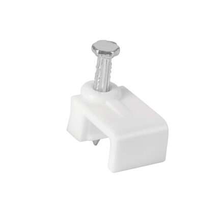 White Nail-In Flat Cable Clips (20 Piece Bag)