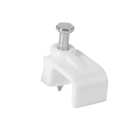 White Nail-In Flat Cable Clips (20 Piece Bag)
