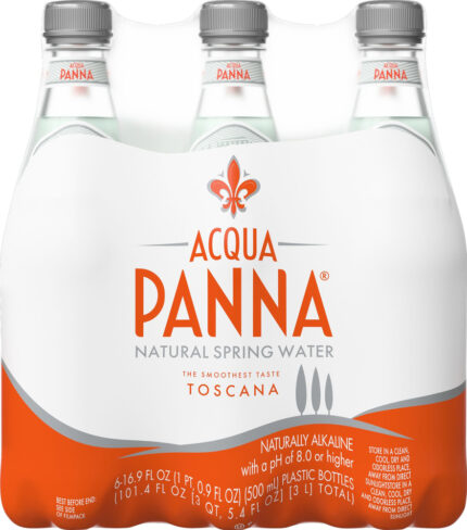 Acqua Panna, Natural Spring Water Naturally Alkaline 6 - 16.9 Fl Oz Bottles, Case Of 4, 101.4 Fl Oz