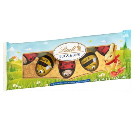 Lindt, Bugs And Bees Milk Chocolate Candy With Hazelnut And Crisp Filling, Case Of 16, 1.7 Oz