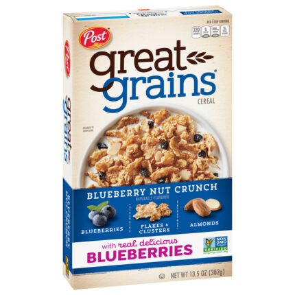 Post, Great Grains Cereal Blueberry Nut Crunch, Case Of 12, 13.5 Oz