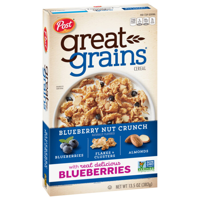 Post, Great Grains Cereal Blueberry Nut Crunch, Case Of 12, 13.5 Oz - Image 1