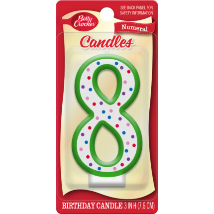 Betty Crocker, Birthday Candles Numeral Eight, Case Of 6, 1 Ct