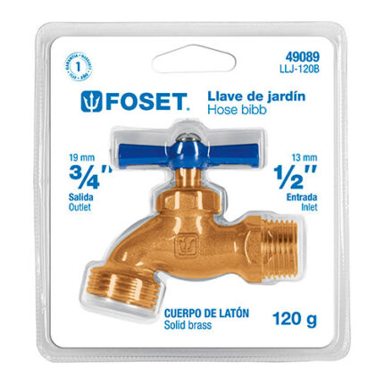 1/2" Brass Hose Bibb On Blister  Outlet 3/4