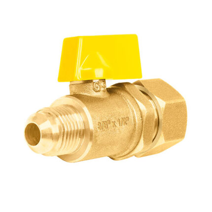 Gas Control Valve W/ Compression Ring 3/8" X 1/2"