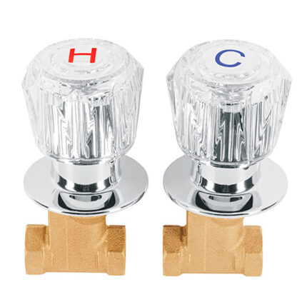 *** 2 Acrylic Handles,Mount Valve,Threadable                         Special Order Item (Extended Lead Time 35-50 Days)