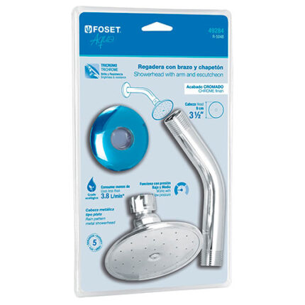*** 3-1/2", Round Showerhead, Aqua, Blister                         Special Order Item (Extended Lead Time 35-50 Days)