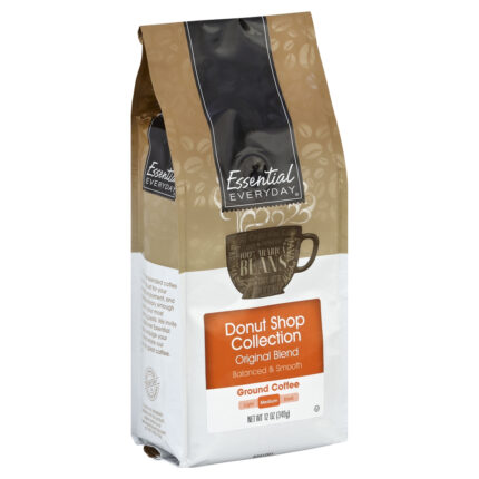 Essential Everyday, Original Blend Donut Shop Collection Medium Roast Ground Coffee, Case Of 6, 12 Oz.
