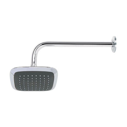 6", Round Plastic Showerhead With Arm