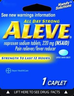 Aleve, Naproxen Sodium Pain Reliever/Fever Reducer Caplet 12-Hour Trial, Case Of 6, 1 Ct