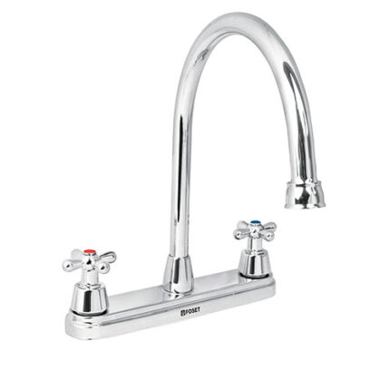 *** Cross Hdl, Kitchen Faucet, S.Steel, Aqua                         Special Order Item (Extended Lead Time 35-50 Days)