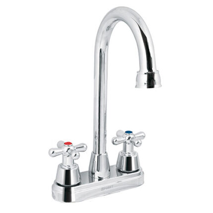 Cross Hdl,Bathroom Faucet, S.Steel, Aqua