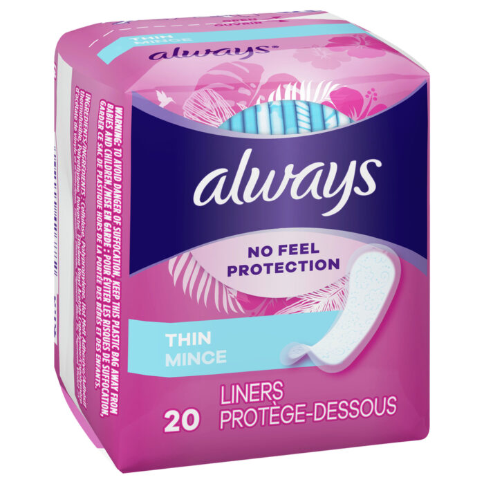 Always, Thin No-Feel Protection Liners, Case Of 12, 20 Ct - Image 1