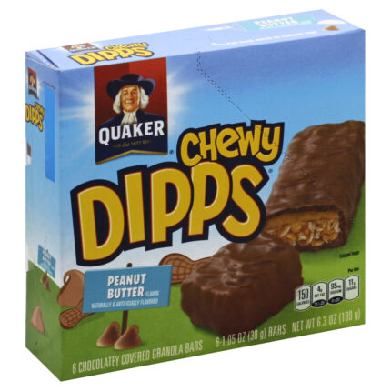 Quaker, Chewy Dips Peanute Butter Granola Bars, Case Of 12, 6.3 Oz