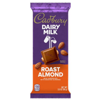 Cadbury, Dairy Milk Roast Almond Milk Chocolate Bar, Case Of 14, 3.5 Oz