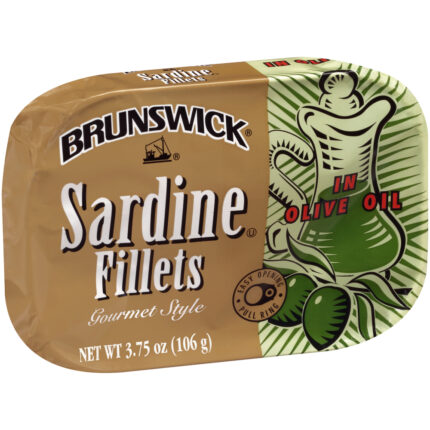 Brunswick, Sardine Fillets In Olive Oil Can, Case Of 12, 3.75 Oz