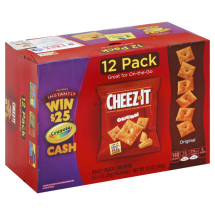 Cheez-It, Original Baked Snack Crackers, Case Of 6, 12 Oz