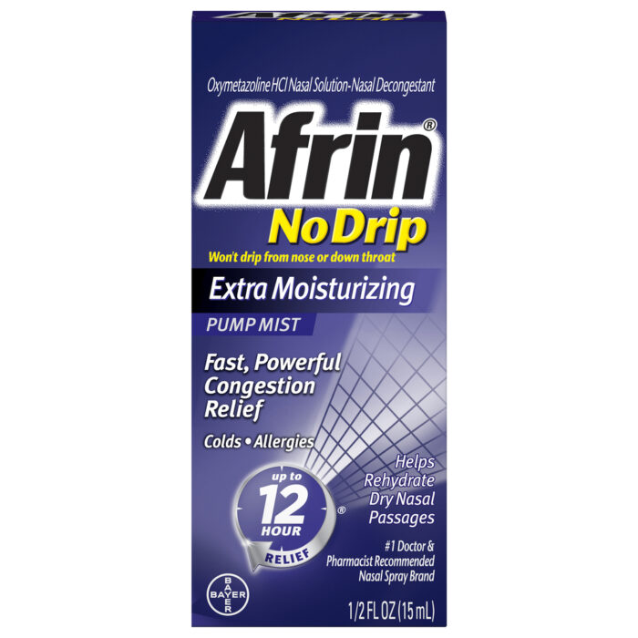 Afrin, Nasal Pump Mist Extra Moisturizing No Drip 12 Hour, Case Of 6, .5 Fl Oz - Image 1