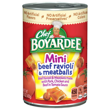Chef Boyardee, Mini Beef Ravioli & Meatballs In Tomato Sauce, Case Of 24, 15 Oz