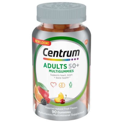 Centrum, Multigummies Adults 50+ Assorted Natural Fruit Flavors, Case Of 3, 90 Ct