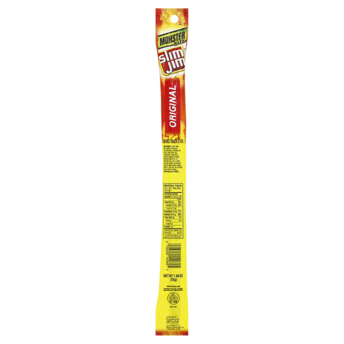 Slim Jim, Original Seasoned Smoked Snack Stick Monster Size, Case Of 18, 1.94 Oz - Image 1