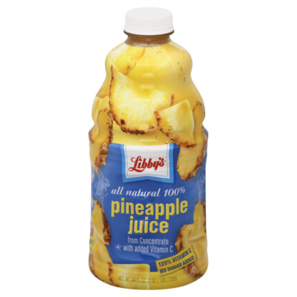 Libby'S, All Natural 100% Pineapple Juice From Concentrate, Case Of 8, 64 Fl Oz