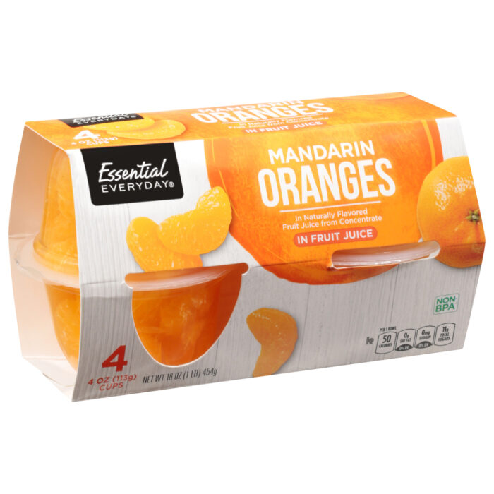 Essential Everyday, Mandarin Oranges In Fruit Juice 4 Cups, Case Of 6, 16 Oz - Image 1