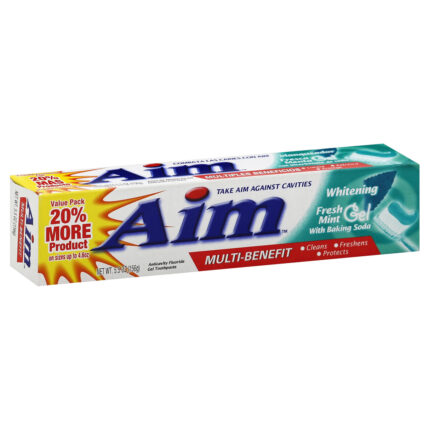 Aim, Whitening Toothpaste Fresh Mint Gel, Case Of 24, 5.5 Oz