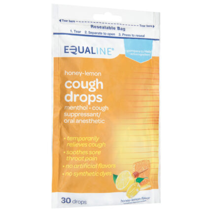 Equaline, Honey Lemon Cough Drops, Case Of 12, 30 Ct
