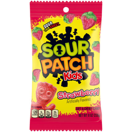 Sour Patch, Kids Strawberry Soft And Chewy Candy Bag, Case Of 12, 8 Oz