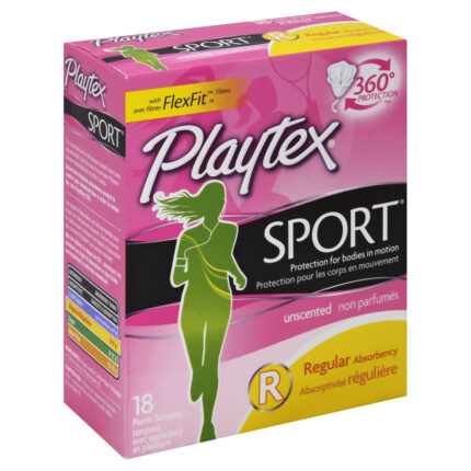 Playtex, Sport Tampons Regular Absorbency Unscented, Case Of 6, 18 Ct