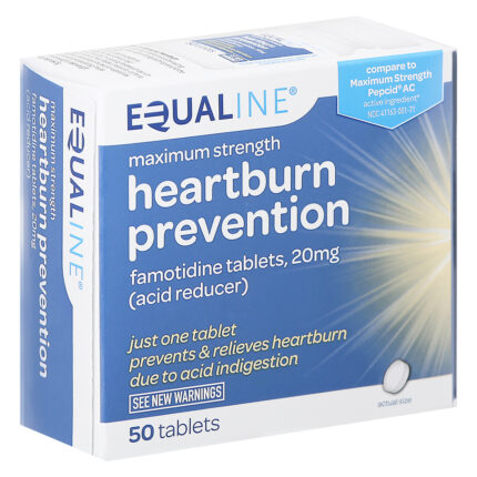 Equaline, Heartburn Prevention Famotidine 20 Mg Tablets Maximum Strength, Case Of 3, 50 Ct