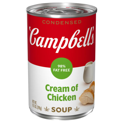 Campbell'S, Condensed 98% Fat Free Cream Of Chicken Soup, Case Of 12, 10.5 Oz
