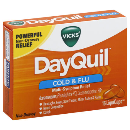 Vicks, Dayquil, Cold And Flu, Case Of 6, 16 Ct