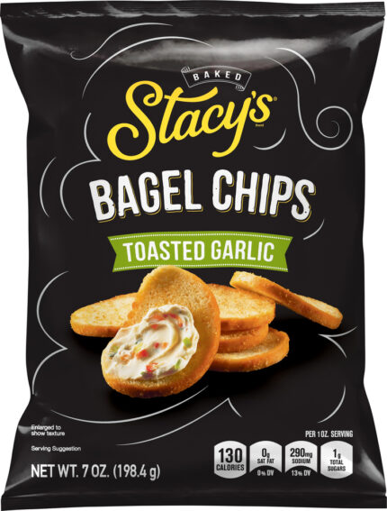 Stacy`S, Toasted Garlic Bagel Chips, Case Of 12, 7 Oz