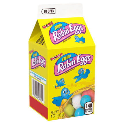 Whoppers, Mini Robin Eggs Malted Milk Candy Easter Carton, Case Of 90, 4 Oz