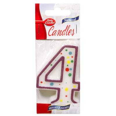 Betty Crocker, Birthday Candles Numeral Four, Case Of 6, 1 Ct
