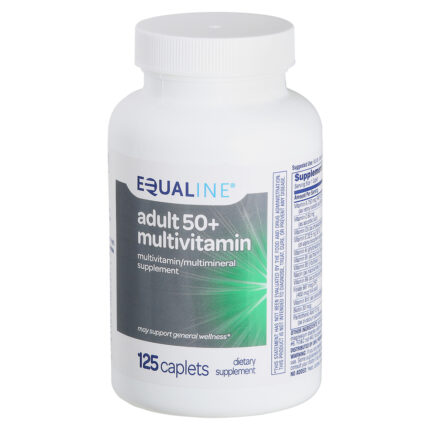 Equaline, Adult 50+ Multivitamin Caplets, Case Of 3, 125 Ct
