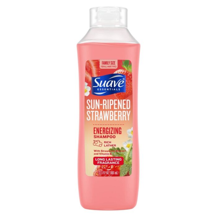 Suave, Essentials Sun-Ripened Strawberry Energizing Shampoo, Case Of 6, 22.5 Fl Oz - Image 1