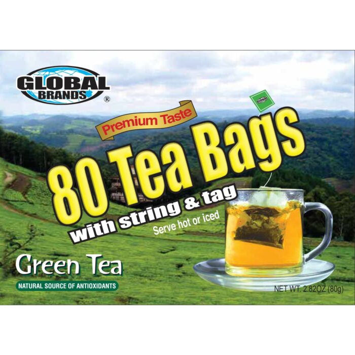 Global Brands, Green Tea Bags, Case Of 12, 80 Ct - Image 1