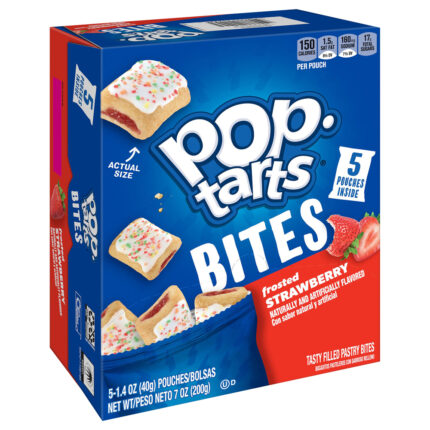 Kellogg's, Pop Tarts Bites Frosted Strawberry Pastry Bites, 5 Pouches, Case Of 5, 7 Oz