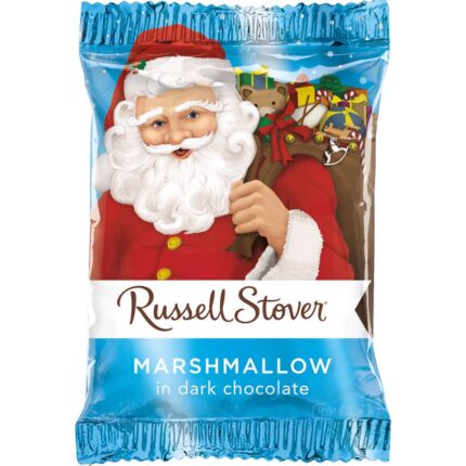 Russell Stover, Dark Chocolate Marshmallow Santa Face, Case Of 18, 1.3 Oz