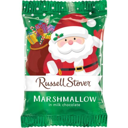 Russell Stover, Milk Chocolate Marshmallow Santa Face, Case Of 18, 1.3 Oz